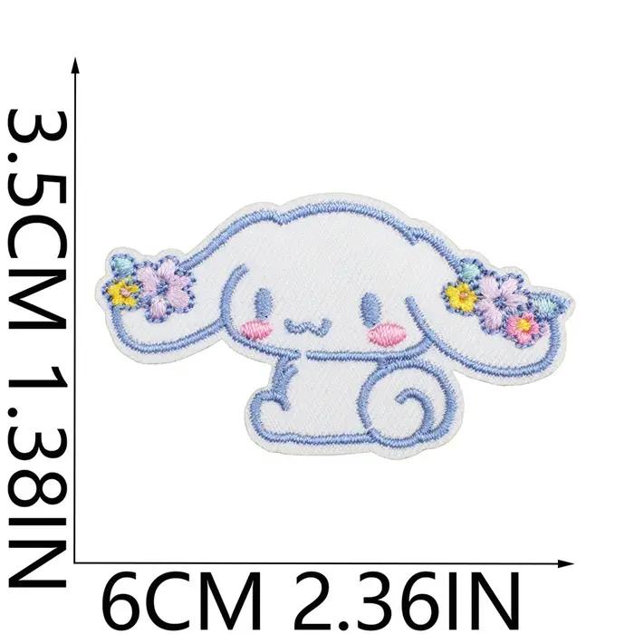 Patchs de chien blanc Anime pour vêtements, patchs brodés Kawaii sur vêtements, autocollants, bricol
