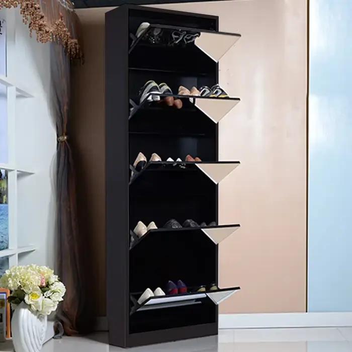 Armoire à chaussures de luxe légère, entrée ultra-mince, armoire d'angle seau à basculement extrêmem