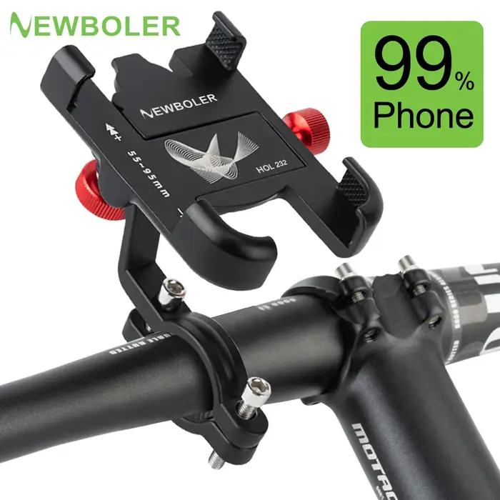NEWBOLER vtt support de téléphone support de vélo 360 ° rotatif en aluminium réglable vélo support d