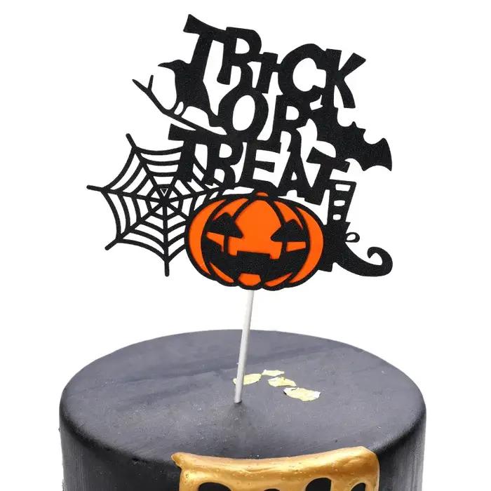 Drapeaux de gâteau en carton Halloween Citrouille Château Fantôme Sorcière Vampire Décoration Fête Anniversaire Mariage Enfant Bricolage Occasions Spéciales