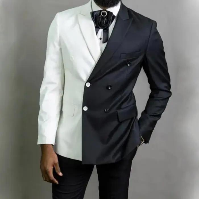 Smokings formels 2 pièces à double boutonnage pour hommes, blazer et pantalon, costume de marié élég