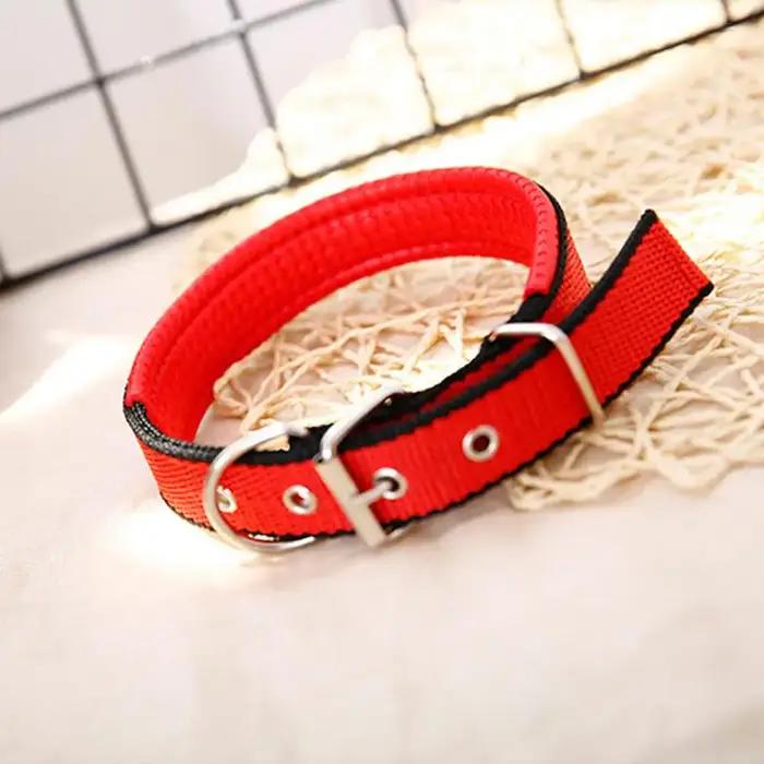 Collier de chien réglable en nylon avec anneau de traction