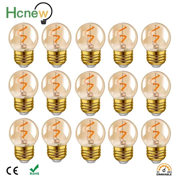 Ampoule LED G40 à filament en spirale doré 1W (équivalent 10W) Lampe LED à économie d'énergie Verre