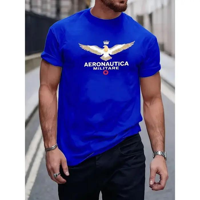 T-shirt décontracté pour homme Aeronautica Militare à imprimé aigle