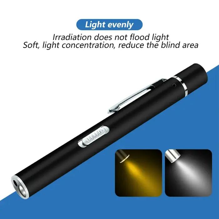 Lampe de poche médicale aste USB, mini lampe de poche LED pour soins infirmiers, lampe torche avec p