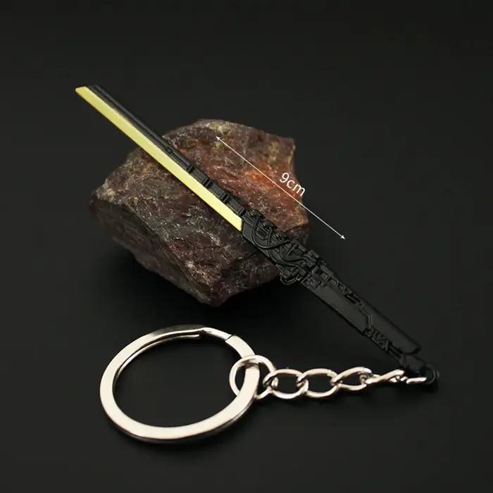 Porte-clés Katana Thermique Cyberpunk 9 cm en alliage, porte-clés cosplay, accessoire de sécurité, porte-clés pour enfants et adultes, accessoire de collection, cadeau pour amoureux de films et séries