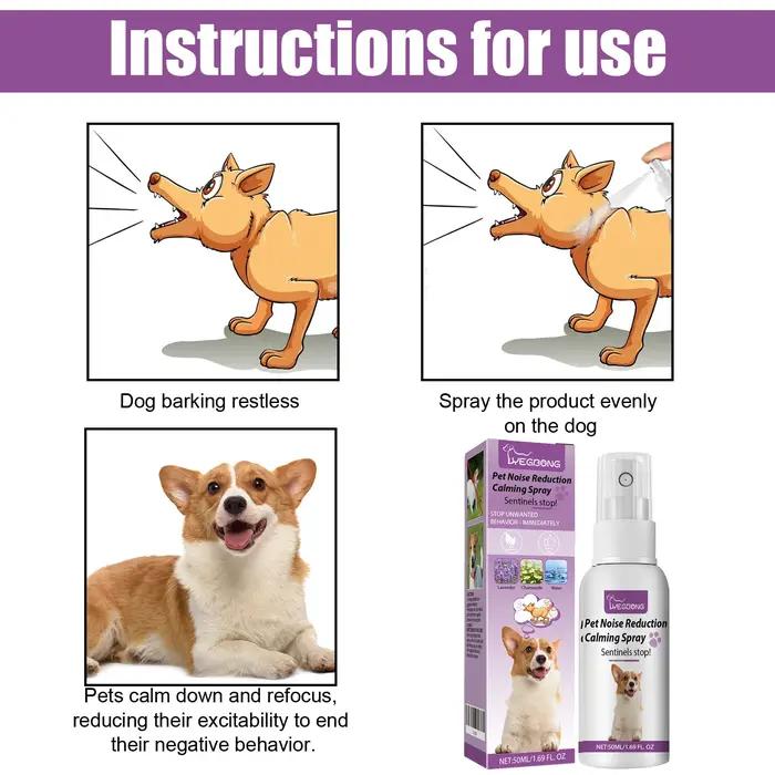 Spray anti-bruit pour animaux de compagnie pour prévenir le stress