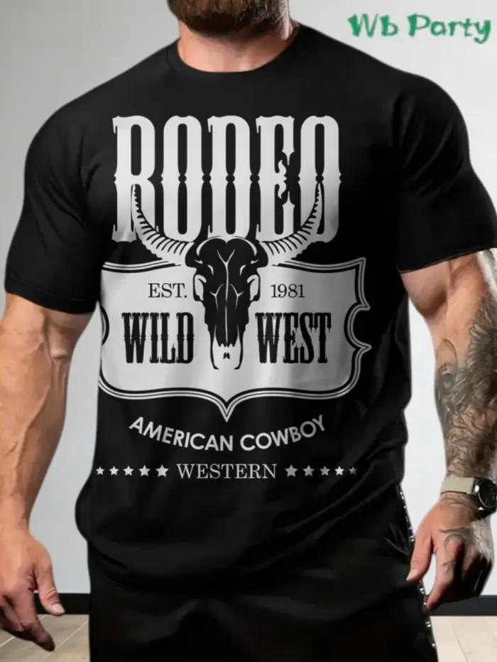 Tshirts graphiques texas longhorn hommes style western vintage imprimé 3d manches courtes décontractés pour été streetwear hauts tendance