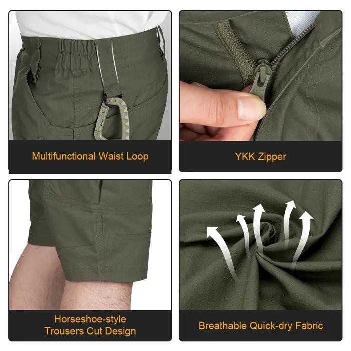 Short cargo tactique IDOGEAR camouflage été chasse sport - Pantalon léger respirant multi-poches