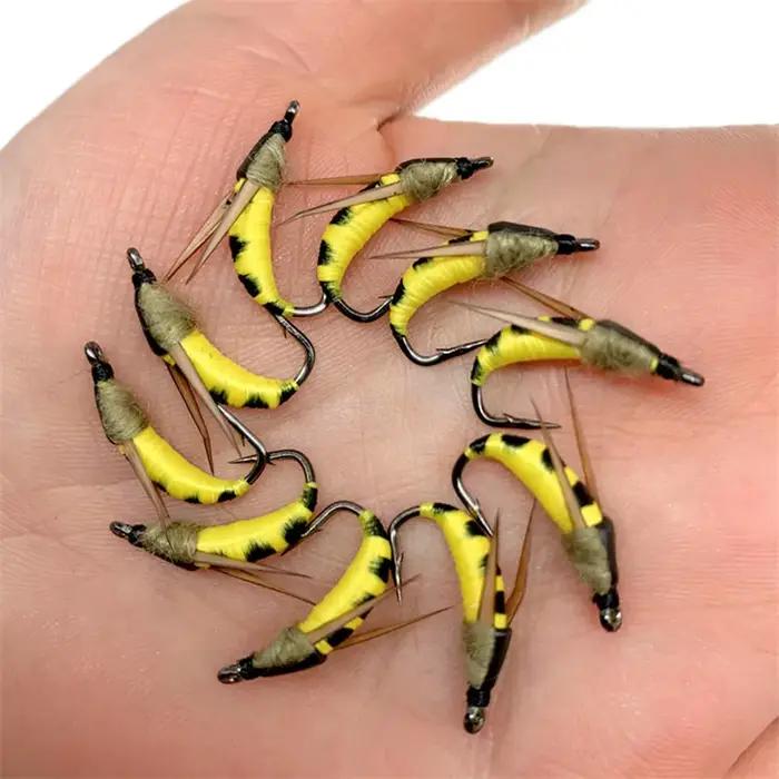 3 pièces réaliste nymphe Scud mouche pour la pêche à la truite artificielle insecte appât leurre sim