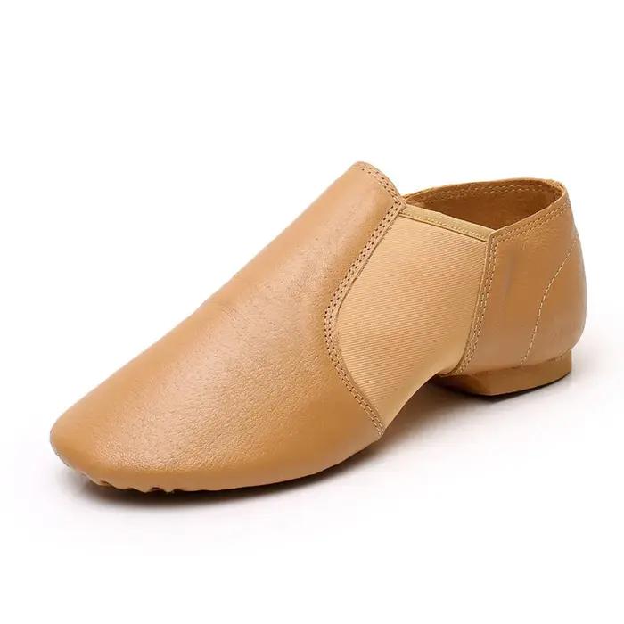 Chaussures de danse Jazz en cuir véritable pour enfants, chaussures pour hommes et femmes, danse Sal