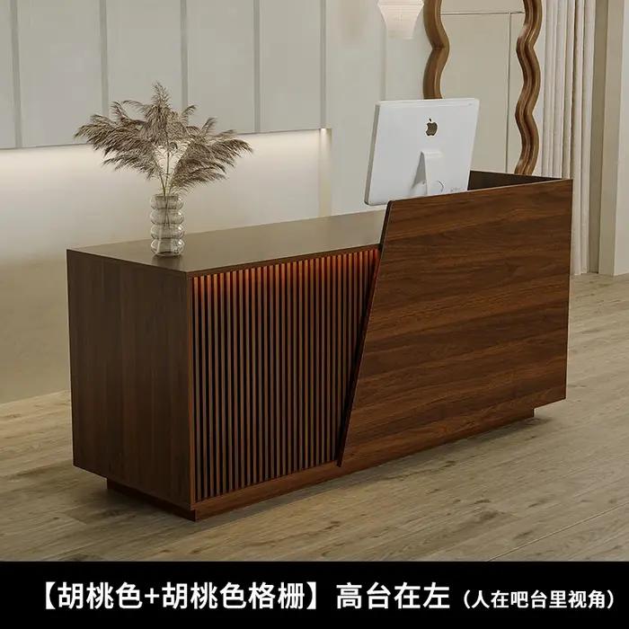 Comptoir de réception professionnel personnalisé, bureau de réception de Style Design Simple, rangem