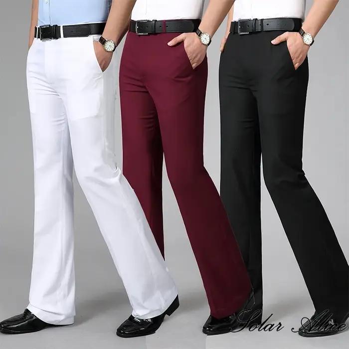Pantalon casual homme 4 saisons coupe boot-cut micro-évasé pour chasse et affaires confortable 2024
