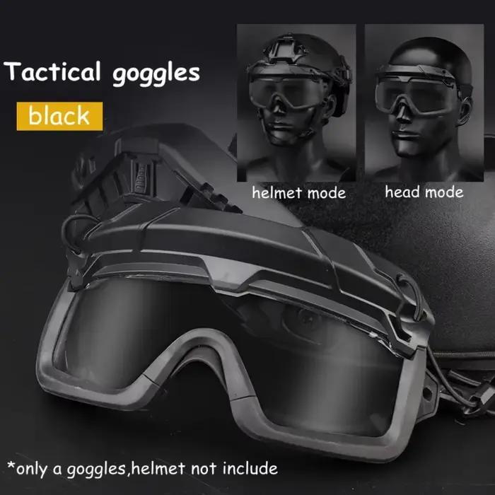 Tactical Helmet Goggles Sports Sunglasses for Men Women 2 Modes Airsoft Riding