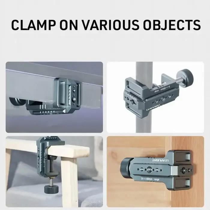 Support de caméra de bureau LEAPLIGHT avec pince en C et fixation NATO 1/4'' pour studio photo, vidéo, appareils photo reflex numériques, caméras, bureaux, tiges, crochets, étagères