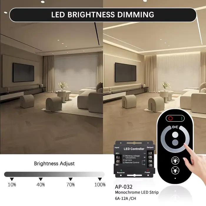 Contrôleur de lumière de bande LED, télécommande tactile, 30A6 touches, variateur Cct Rgb smd cob, p