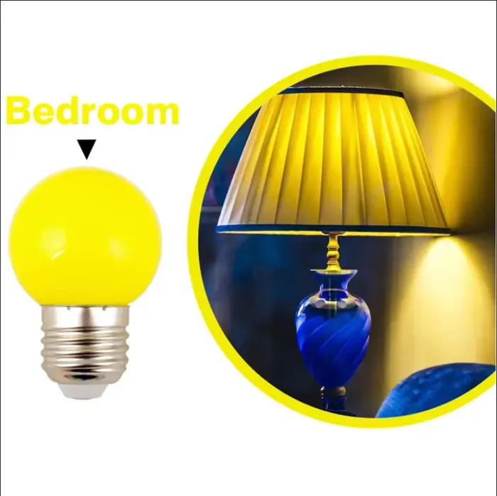 2 pièces ampoule LED colorée G45 E27 220V lampe à LED rouge jaune bleu vert rose Orange blanc noël m