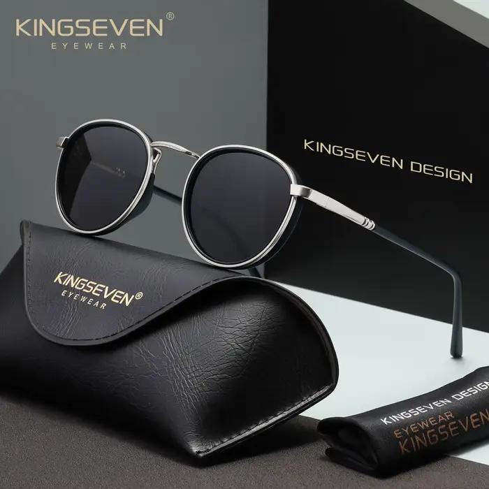 KINGSEVEN Original casual cadre rond lunettes de soleil mode hommes polarisées UV400 luxe rétro femmes conduite été lune