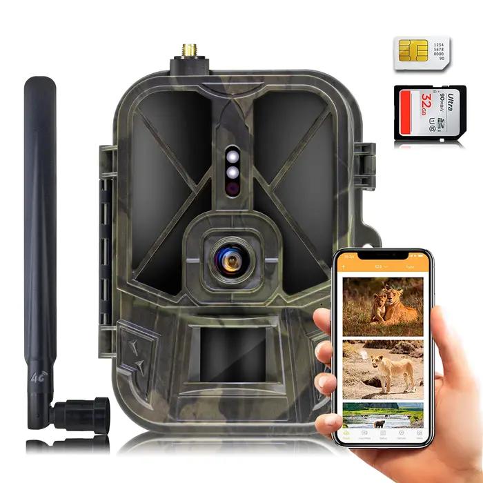 Caméra de chasse à vision nocturne 4G avec suivi et contrôle par application