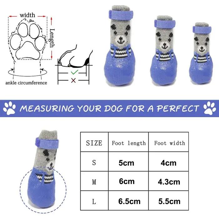 Chaussettes tricotées douces et chaudes pour chiens et chats dessin animé anti-rayures anti-brûlure imperméables occasions spéciales animaux de compagnie