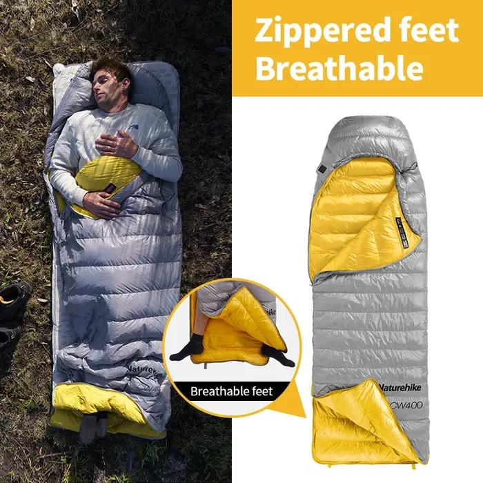 Sac de couchage hiver léger 650FP CW400 ultraléger imperméable pour randonnée et camping