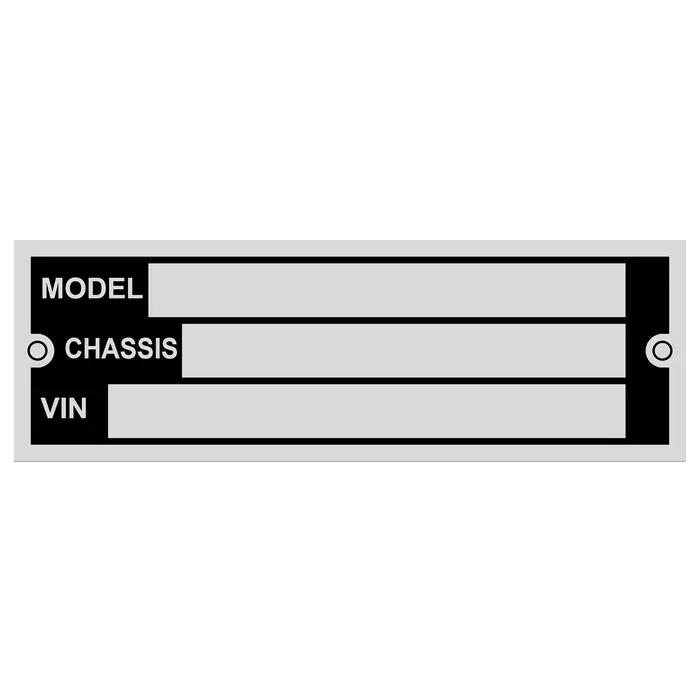Plaque d'identification de numéro de série VIN vierge pour voiture