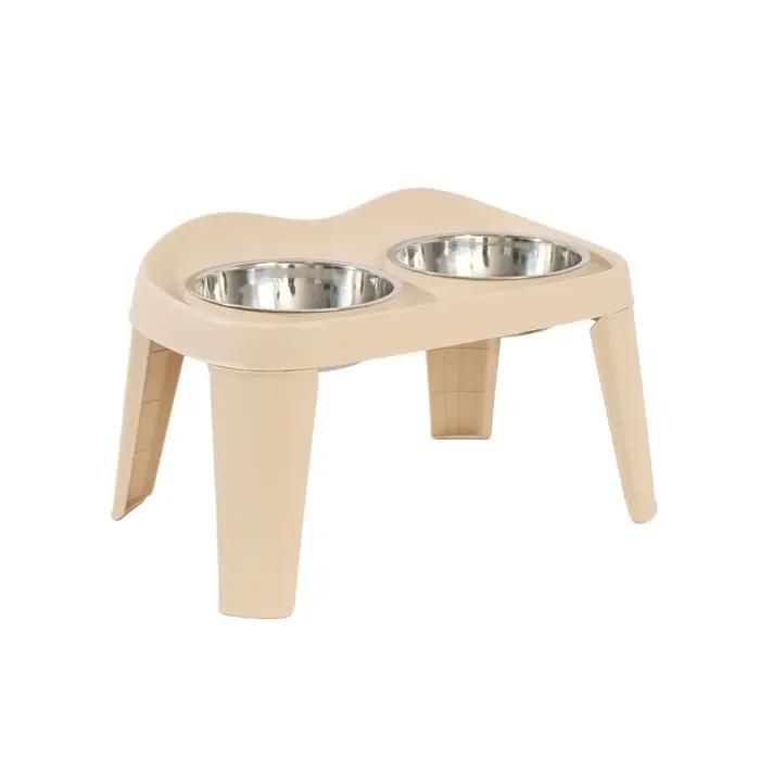 Bol pour chien en acier inoxydable, double bol, bac à nourriture détachable pour chien, grande capacité, abreuvoir pliable pour animaux de compagnie, chaton, chiot