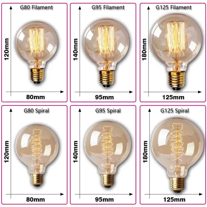 Ampoule Edison rétro E27 40W 220V 110V, pour chambre à coucher, Loft industriel, Vintage, pour décor