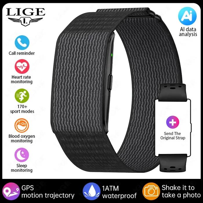 Bracelet connecté sans écran suivi rythme cardiaque sommeil AI - Notifications appels santé