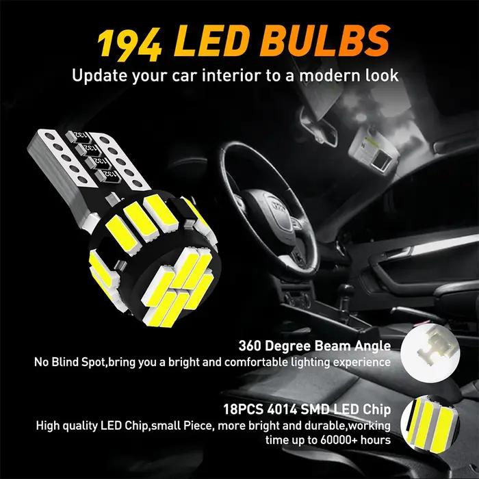 10x W5W T10 lumière LED Canbus 194 ampoule LED lampe de signalisation de Position de stationnement p