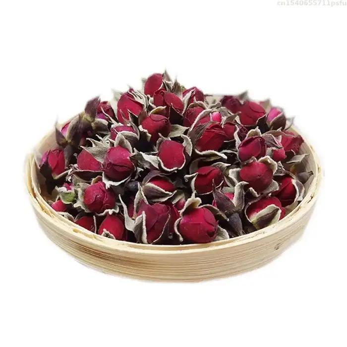Mini bouquet de boutons de roses rouges séchées naturelles de qualité supérieure pour la décoration de mariage DIY