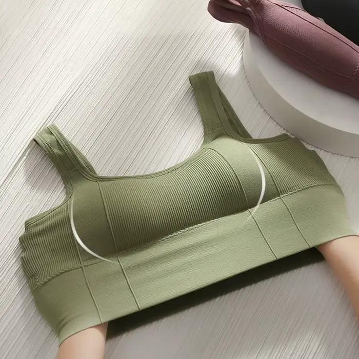 Soutien-gorge de sport respirant pour femme, haut de fitness anti-transpiration, soutien-gorge de yoga sans couture, haut court antichoc, soutien-gorge push-up, haut d'entraînement de gym