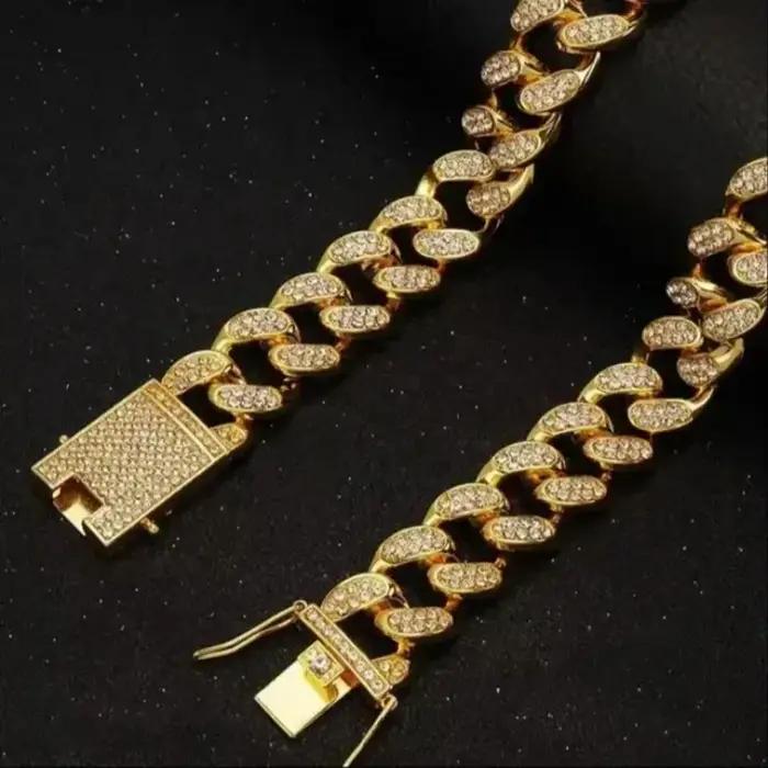 Collier de chien doré, Style Hip Hop, cadeau pour chien, joli collier doré