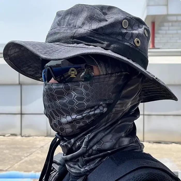 Casquette Boonie de Camouflage, cagoule, costume pliable, doux, pour la chasse en plein air, la pêche, chapeau à large bord, casquette de protection solaire