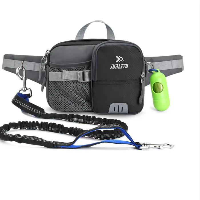 Laisse de promenade pour chien avec sac banane pour sports canins, laisse multifonctionnelle pour pr