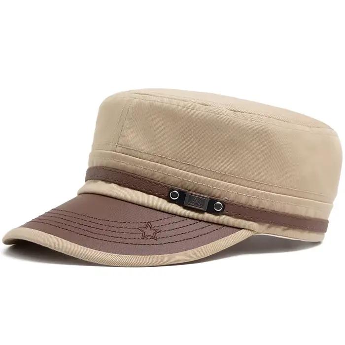 Chapeau de cadet décontracté pour hommes, casquettes à dessus plat, mode visière en coton, chapeaux