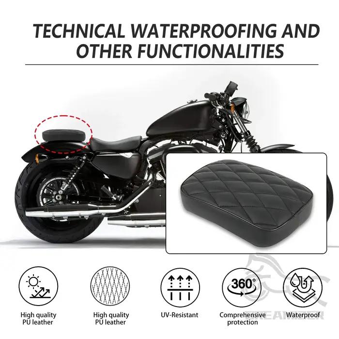 Siège de passager arrière universel noir à ventouse pour moto, pour Harley 883 1200 48 Choppers Bobb