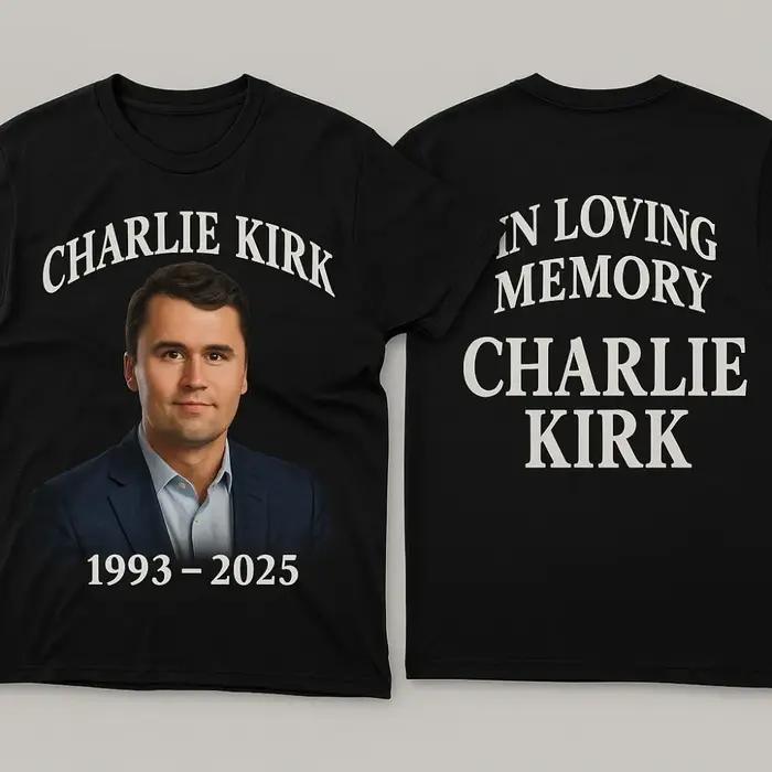 Charlie Kirk hommage t-shirt dans une chemise de mémoire aimante le patriote pour toujours se souven