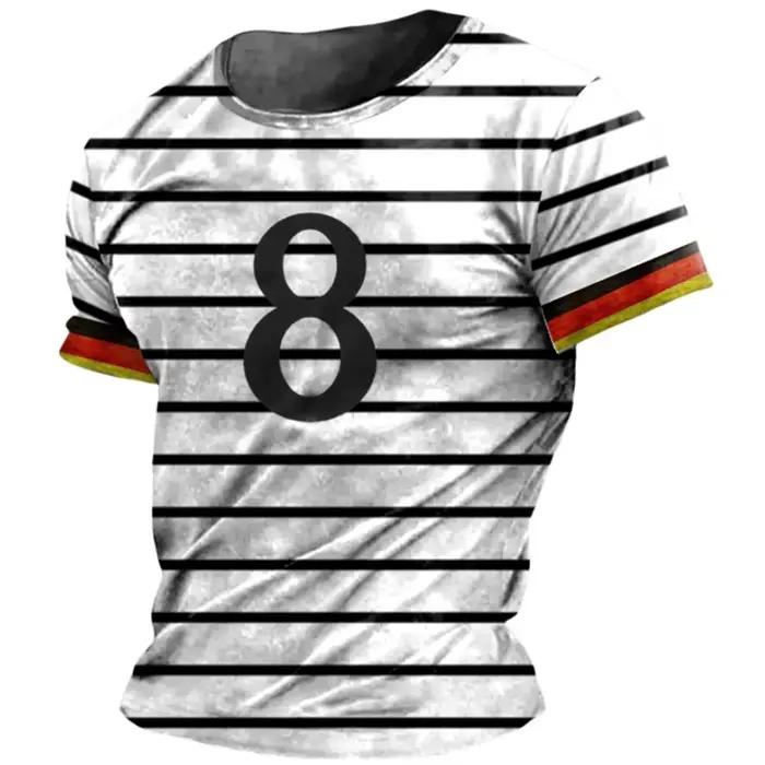 T-shirt à manches courtes et col rond pour homme, streetwear, été, taille 5XL, polyester et élasthanne, respirant et évacuant l'humidité, pour les activités quotidiennes et les sorties entre amis
