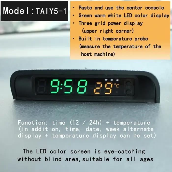 Horloge numérique de voiture solaire
