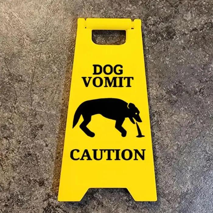Signe drôle de vomir de chat en plastique blanc ou vert pomme pour amusante décoration intérieure cadeau original pour les amateurs de chats et l'humour
