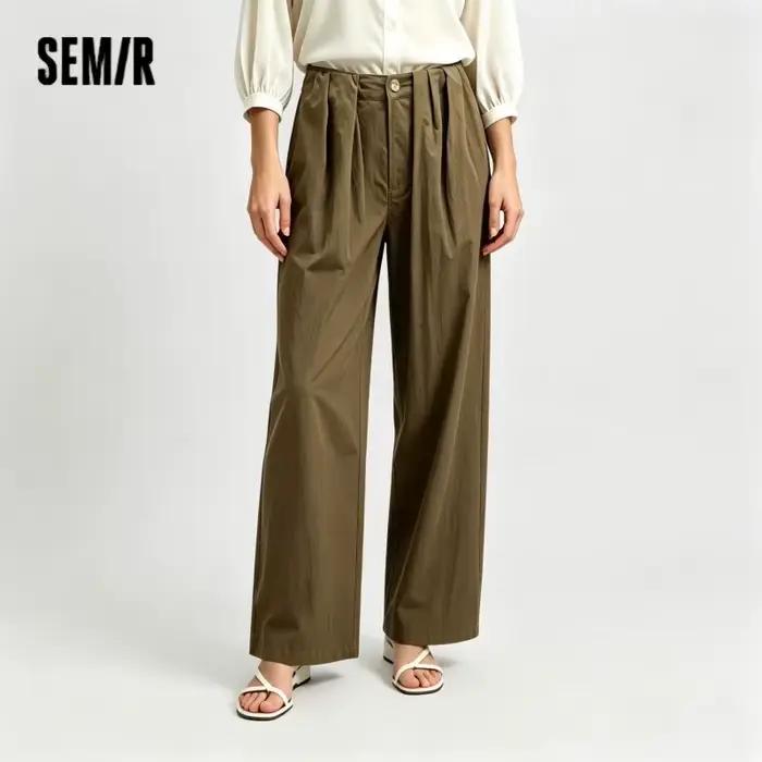 Semir femmes pantalon texturé ample incurvé Long décontracté mode vêtements pour femme