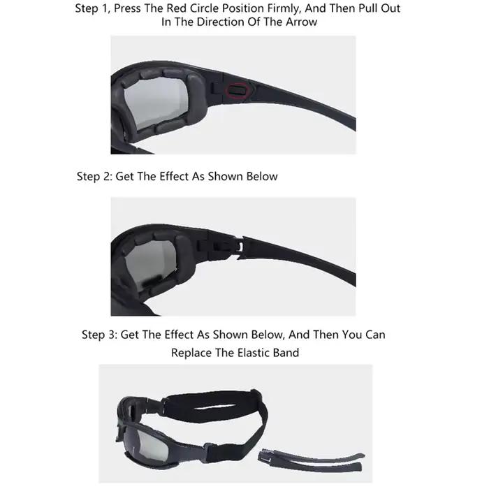 Lunettes tactiques 4 lentilles polarisées - Protection anti-vent et anti-poussière pour sports extrêmes