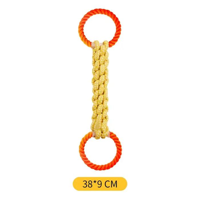 Jouet pour chien en corde de coton à double anneau