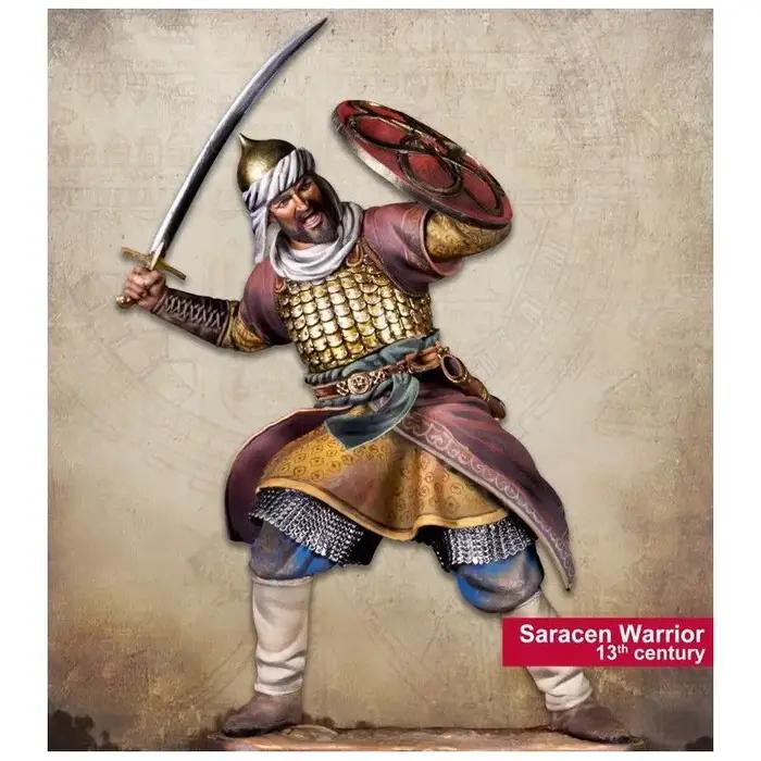 Kit non peint 1/24 75mm, guerrier sarasane, figurine de soldat en résine, kit de garage miniature