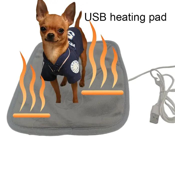 Couverture chauffante d'hiver pour animaux de compagnie, matelas chauffant pour chat et chien, coussin chauffant d'intérieur, fournitures pour animaux de compagnie, coussin chauffant USB