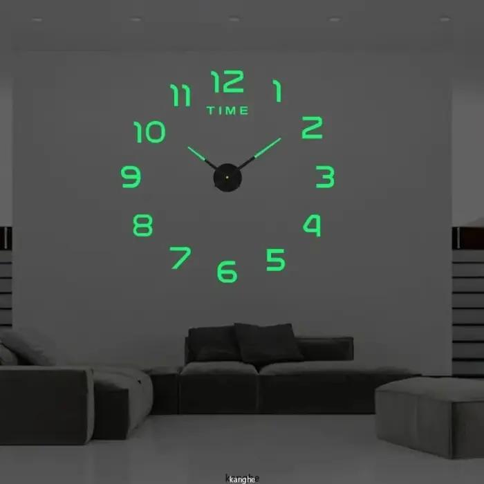 Grande Horloge murale au Design moderne 3D, à Quartz, à la mode, miroir acrylique, autocollants, déc