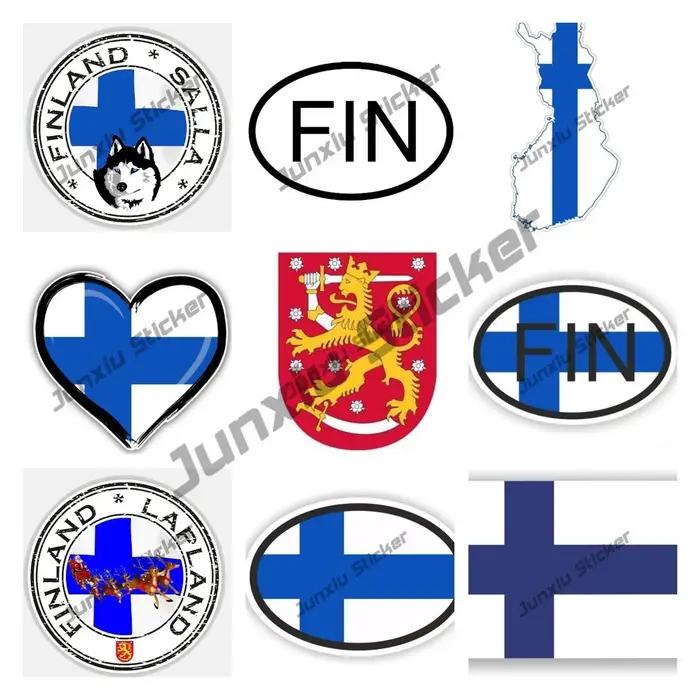 Autocollant drapeau de la Finlande en PVC drôle pour voiture accessoire protection solaire occasion spéciale femmes hommes