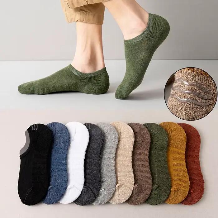 Chaussettes homme courtes 5 paires coton qualité supérieure débardeur casual été automne 2024 antidérapantes