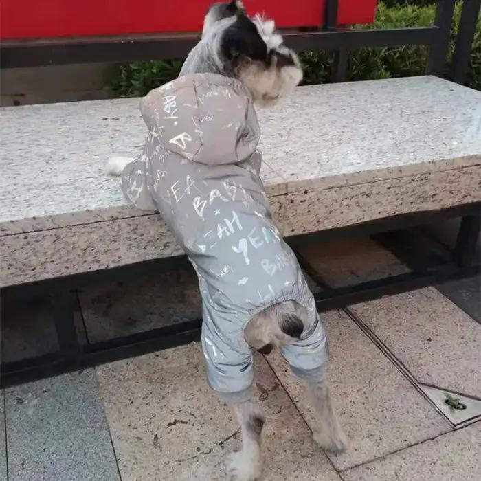 Salopette réfléchissante avec lettres Laser pour chiens, vêtements d'hiver imperméables pour chiens